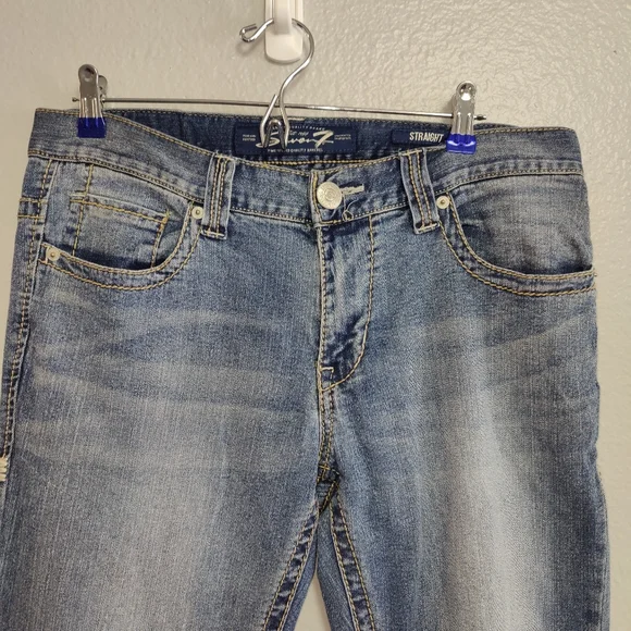 seven7  women's vintage straight jeans size W30X20L - Picture 2 of 14